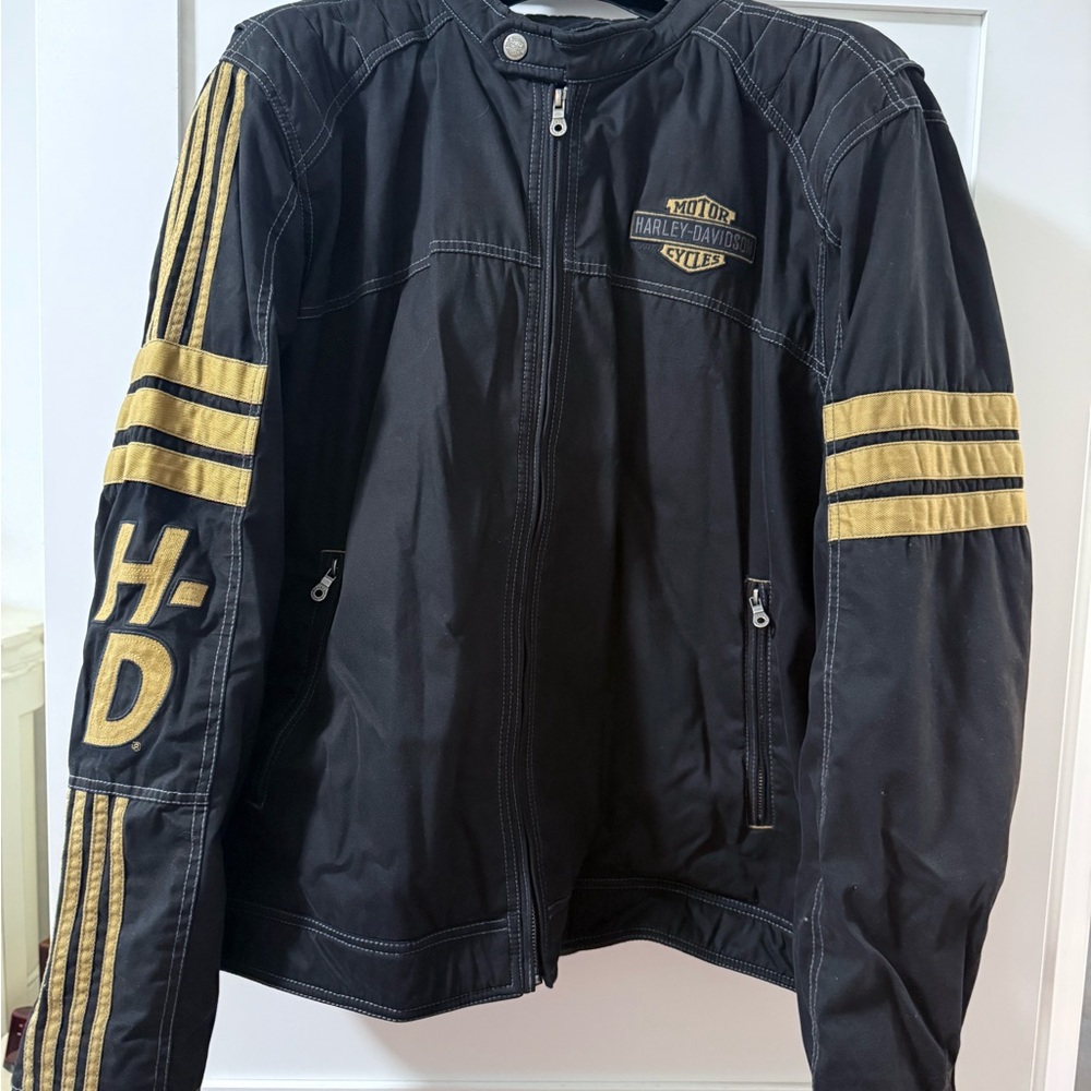 Harley-Davidson Black Jacket with Gold Accents
